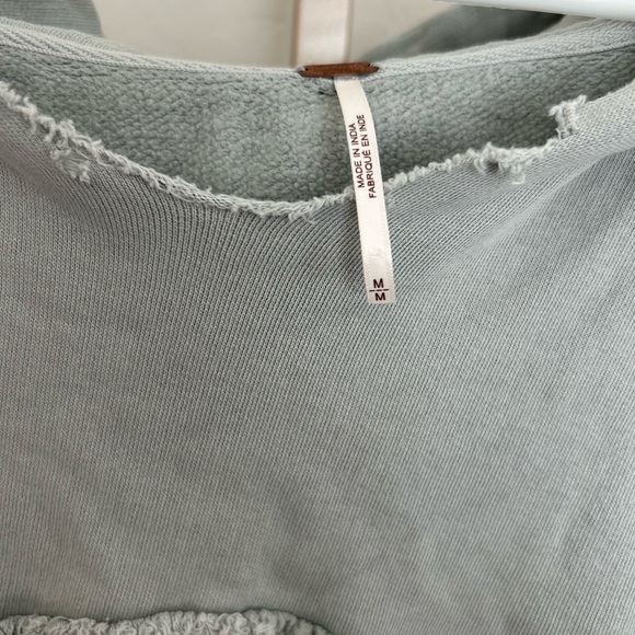 Free People Juniper Pullover Eyelet Sweatshirt Hoodie Tunic Medium - Picture 5 of 9